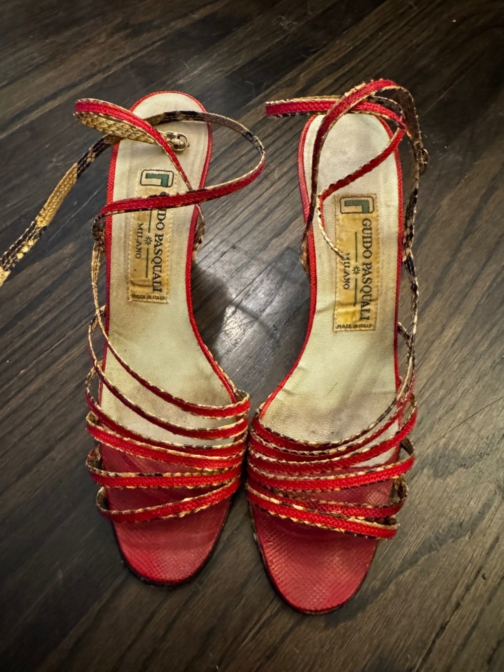 Vintage Guido Pasquale Italian Designer Strappy Sandal